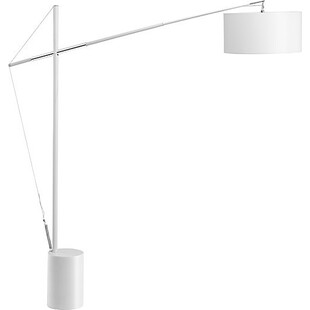 Lampa podłogowa regulowana z abażurem Hellen biała