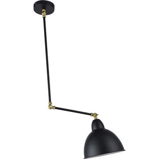 Lampa sufitowa regulowana na wysięgniku Petto czarno-mosiężna