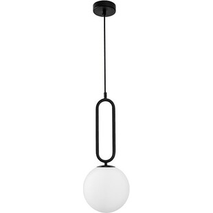 Lampa wisząca szklana kula czarna z białym kloszem Bullet 20