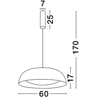 Lampa wisząca okrągła Stansted 60 LED czarna