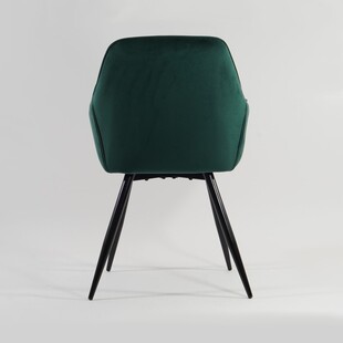 Krzesło welurowe pikowane z podłokietnikami Linea zielone marki Signal