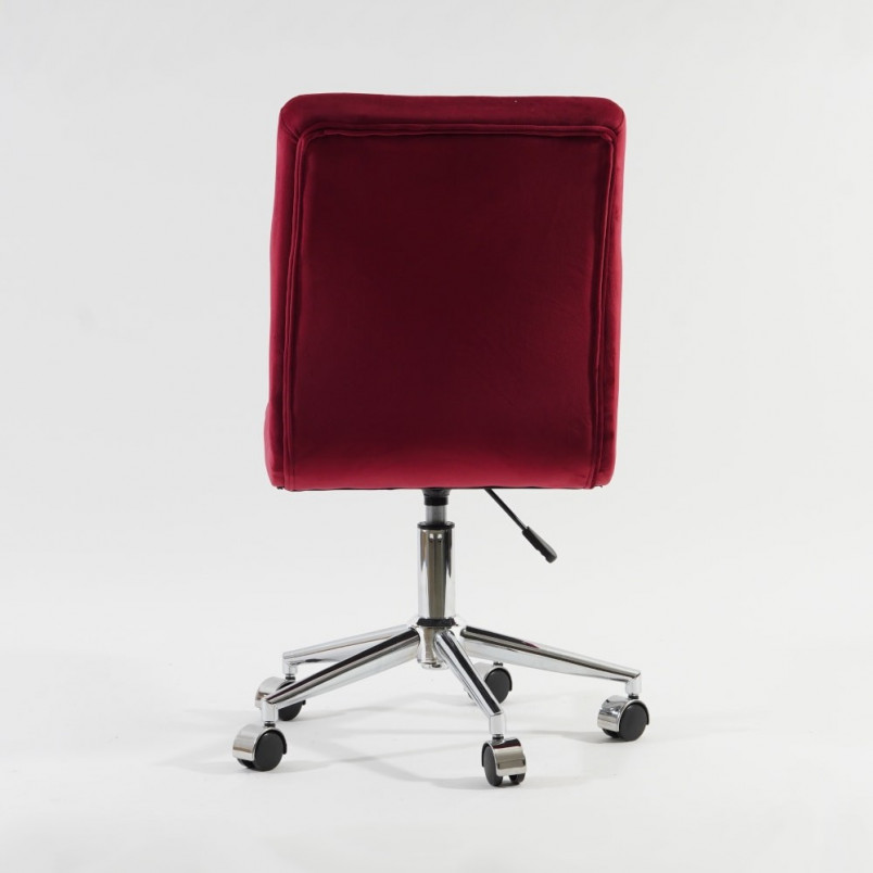Krzesło biurowe welurowe Q-020 Velvet bordowe marki Signal