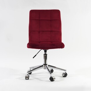 Krzesło biurowe welurowe Q-020 Velvet bordowe marki Signal
