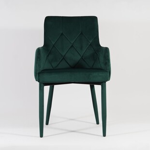 Krzesło welurowe z podłokietnikami Ricardo Velvet zielone marki Signal