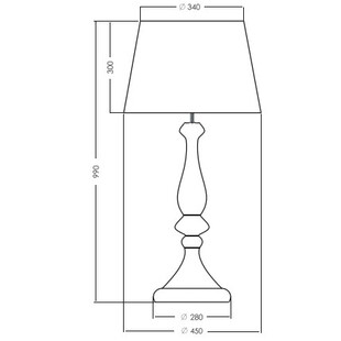 Lampa stołowa szklana Louvre Platinum Biała marki 4Concept