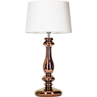 Lampa stołowa szklana z abażurem Versailles Copper Biała marki 4Concept