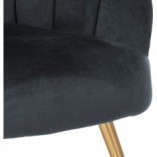 Fotel welurowy "muszelka" ze złotymi nogami Daniella szaro-zielony marki Actona