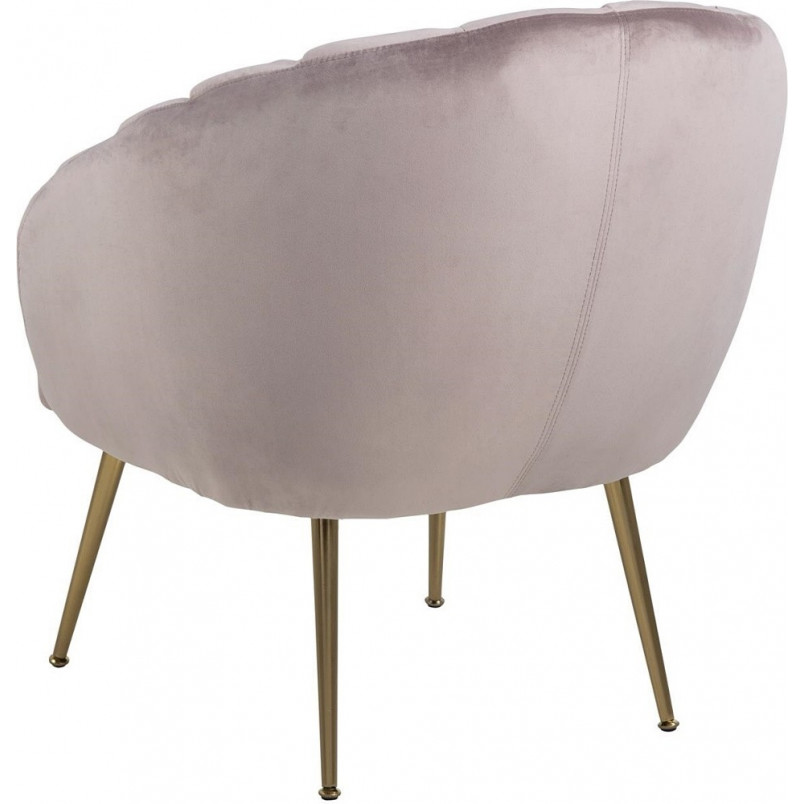 Fotel welurowy "muszelka" ze złotymi nogami Daniella różowy marki Actona