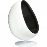 Fotel obrotowy designerski Ovalia Chair biało-czarny marki D2.Design