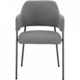 Krzesło fotelowe tapicerowane Gato ciemno-szare marki Intesi