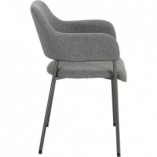 Krzesło fotelowe tapicerowane Gato ciemno-szare marki Intesi