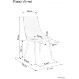 Krzesło welurowe glamour Piano Velvet czarne marki Signal