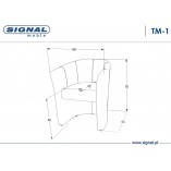 Fotel klubowy z ekoskóry TM-1 kremowy marki Signal