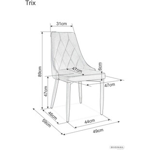 Krzesło welurowe pikowane Trix Velvet szare marki Signal