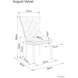 Krzesło pikowane welurowe z kołatką August Velvet zielone marki Signal