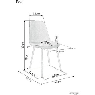 Krzesło tapicerowane skandynawskie Fox szary/dąb marki Signal