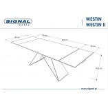 Stół rozkładany szklany Westin II 160x90 czarny/czarny mat marki Signal