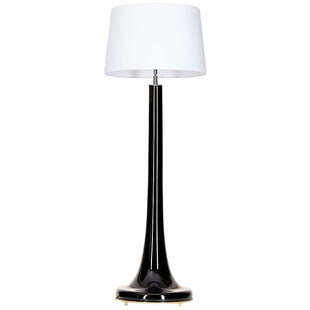 Lampa podłogowa szklana glamour Zürich Black Biała marki 4Concepts