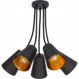 Lampa sufitowa regulowana 5 punktowa Wire 70 czarno-złota marki TK Lighting	