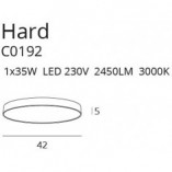 Plafon minimalistyczny okrągły Hard 42 LED czarny marki MaxLight