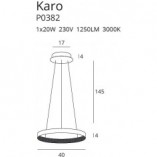 Lampa wisząca okrągła Karlo 40 LED miedziana marki MaxLight