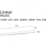 Kinkiet łazienkowy podłużny ściemnialny Linear 113 LED biały marki MaxLight