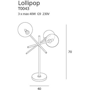 Lampa stołowa szklane kule Lollipop przezroczysto-czarna marki MaxLight