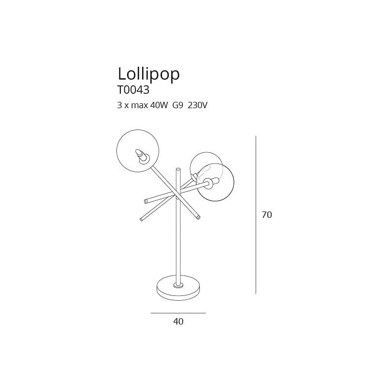 Lampa stołowa szklane kule Lollipop przezroczysto-czarna marki MaxLight