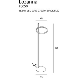 Lampa podłogowa glamour Lozanna LED złota marki MaxLight