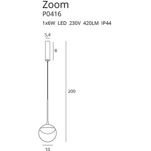 Lampa wisząca kula designerska Zoom LED 10 czarna marki MaxLight