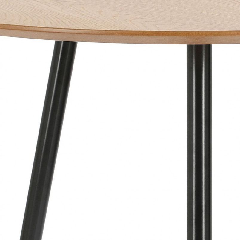 Stół okrągły industrialny Sottile 80 drewniano-czarny marki Simplet