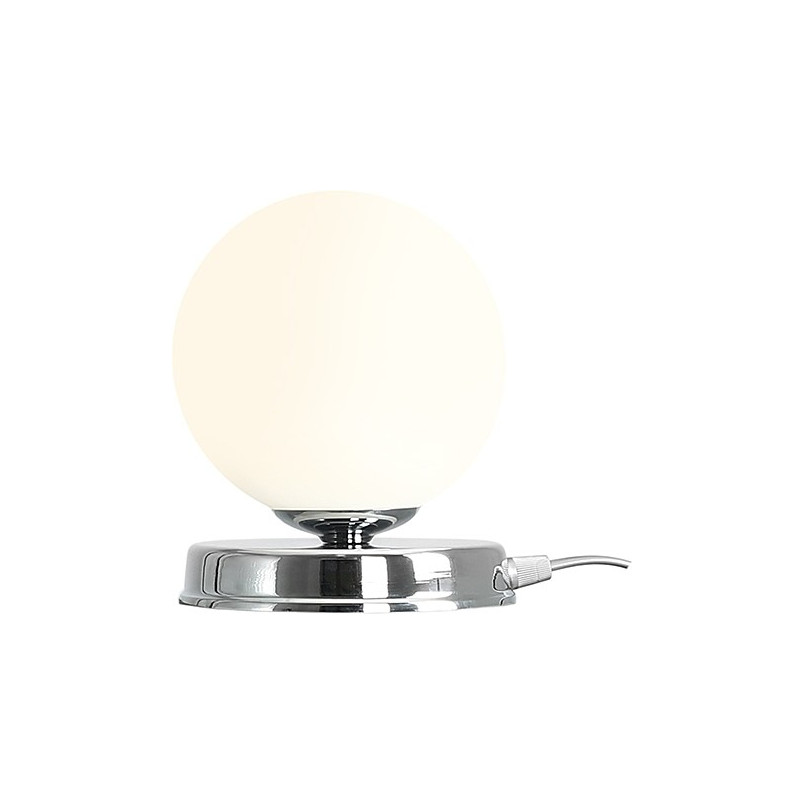 Lampa stołowa szklana kula Ball Chrome 14 biało-chromowana marki Aldex