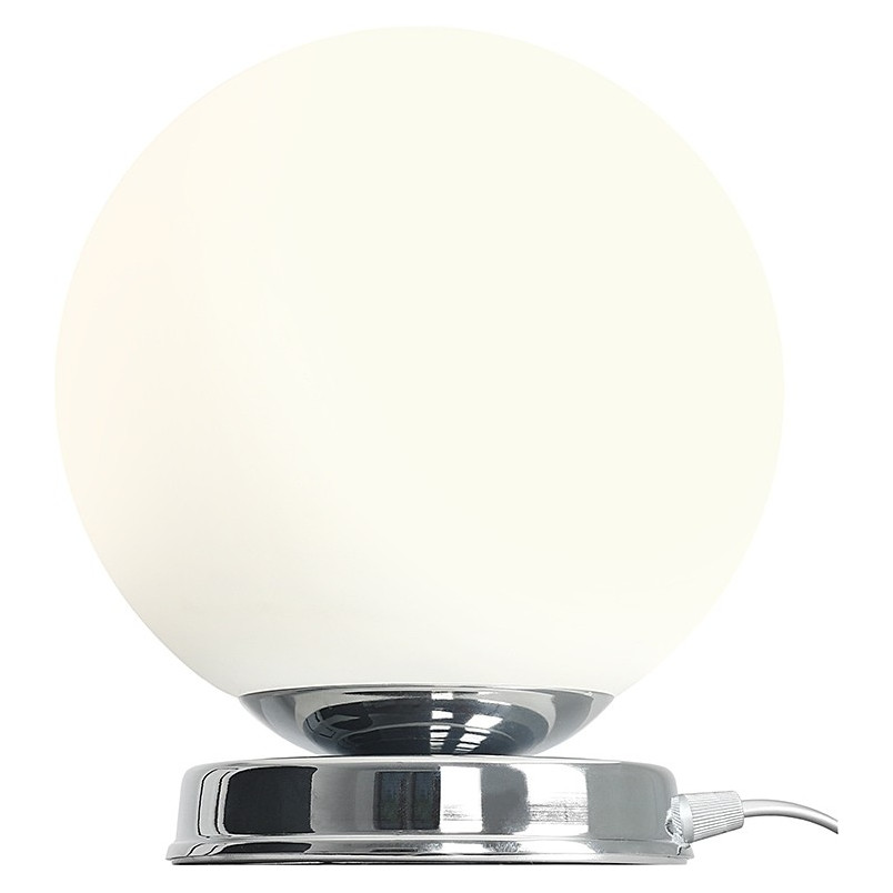 Lampa stołowa szklana kula Ball Chrome 20 biało-chromowana marki Aldex