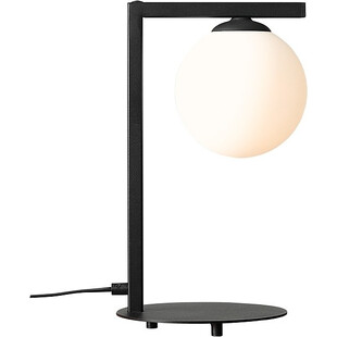Lampa stołowa szklana kula Zac Black biało-czarna marki Aldex