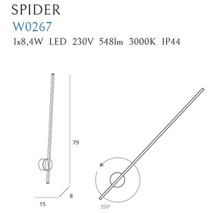 Kinkiet minimalistyczny łazienkowy Spider LED czarny marki MaxLight