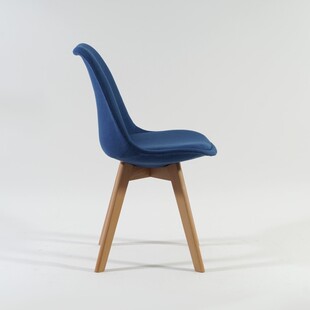 Krzesło tapicerowane skandynawskie Dior buk/niebieski marki Signal