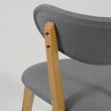 Krzesło drewniane tapicerowane Brando szare marki Signal