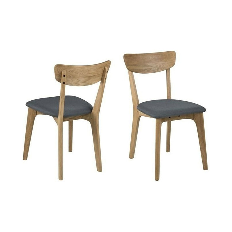 Krzesło drewniane tapicerowane Taxi dąb/szary marki Actona