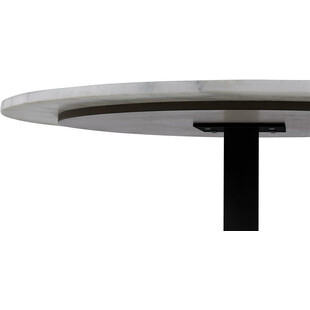 Stół marmurowy okrągły na jednej nodze Tarifa 110 biało-czarny marki Actona
