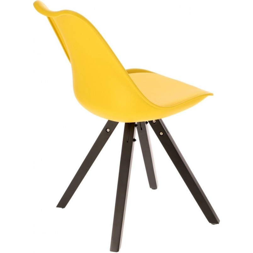 Krzesło plastikowe z poduszką Norden Star Square czarno-żółte marki Intesi