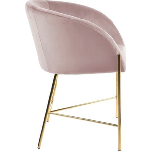 Fotel/krzesło welurowe na złotych nogach Nelson różowy/złoty marki Actona