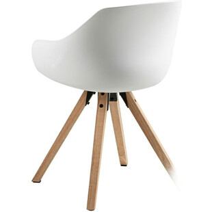 Krzesło kubełkowe skandynawskie na drewnianych nogach Tina Wood białe marki Actona