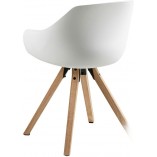 Krzesło kubełkowe skandynawskie na drewnianych nogach Tina Wood białe marki Actona