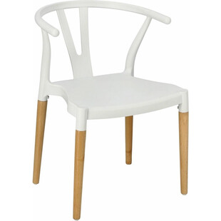 Krzesło designerskie z tworzywa Wicker białe marki Simplet