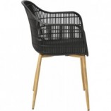 Krzesło ażurowe z podłokietniakmi Becker czarne marki Simplet