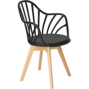 Krzesło ażurowe z podłokietnikami Sirena czarne marki Intesi