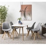 Krzesło tapicerowane skandynawskie Dima jasno szare marki Actona