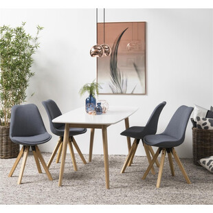 Krzesło tapicerowane skandynawskie Dima ciemno szare marki Actona