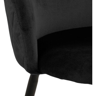 Krzesło tapicerowane glamour Louise czarne marki Actona