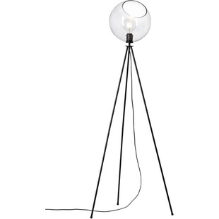 Lampa podłogowa trójnóg szklana kula Afton przezroczysto-czarna marki Brilliant